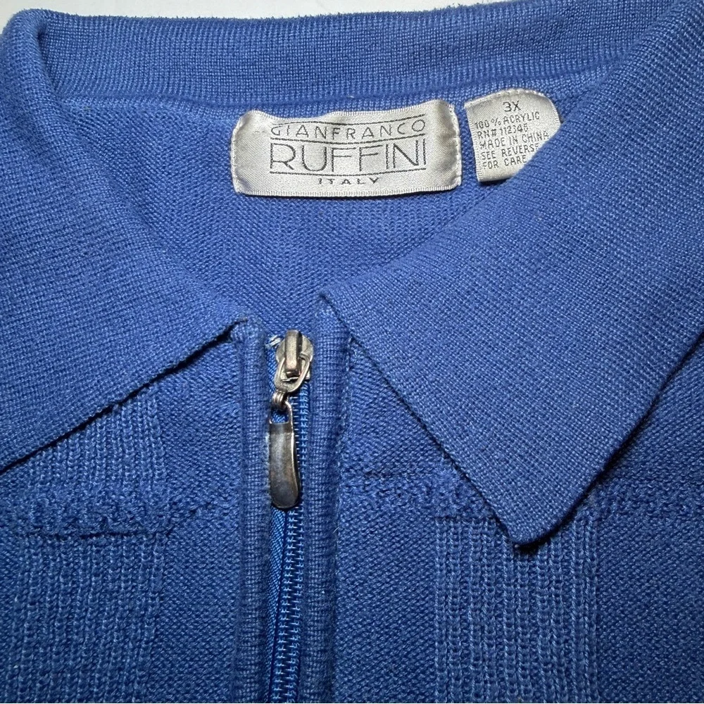 Men's Classic Blue Zip-Up Sweater